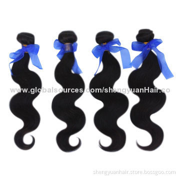 Virgin Brazilian Body Wave Hair Extension, 8" to 30", Natural Color, Wholesale and Retail